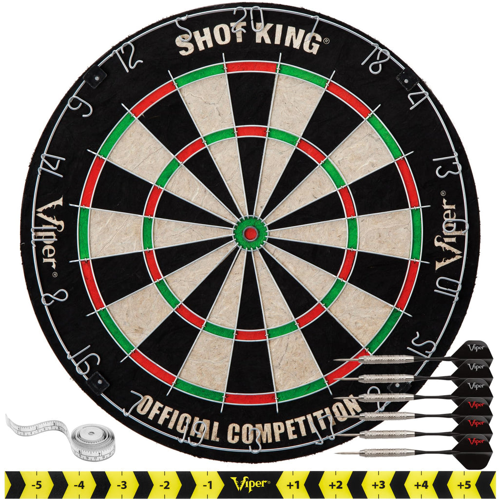 Viper By Gld Products Shot King Regulation Bristle Steel Tip Dartboard Set With Bullseye Metal Radial Spider Wire Compressed Sis