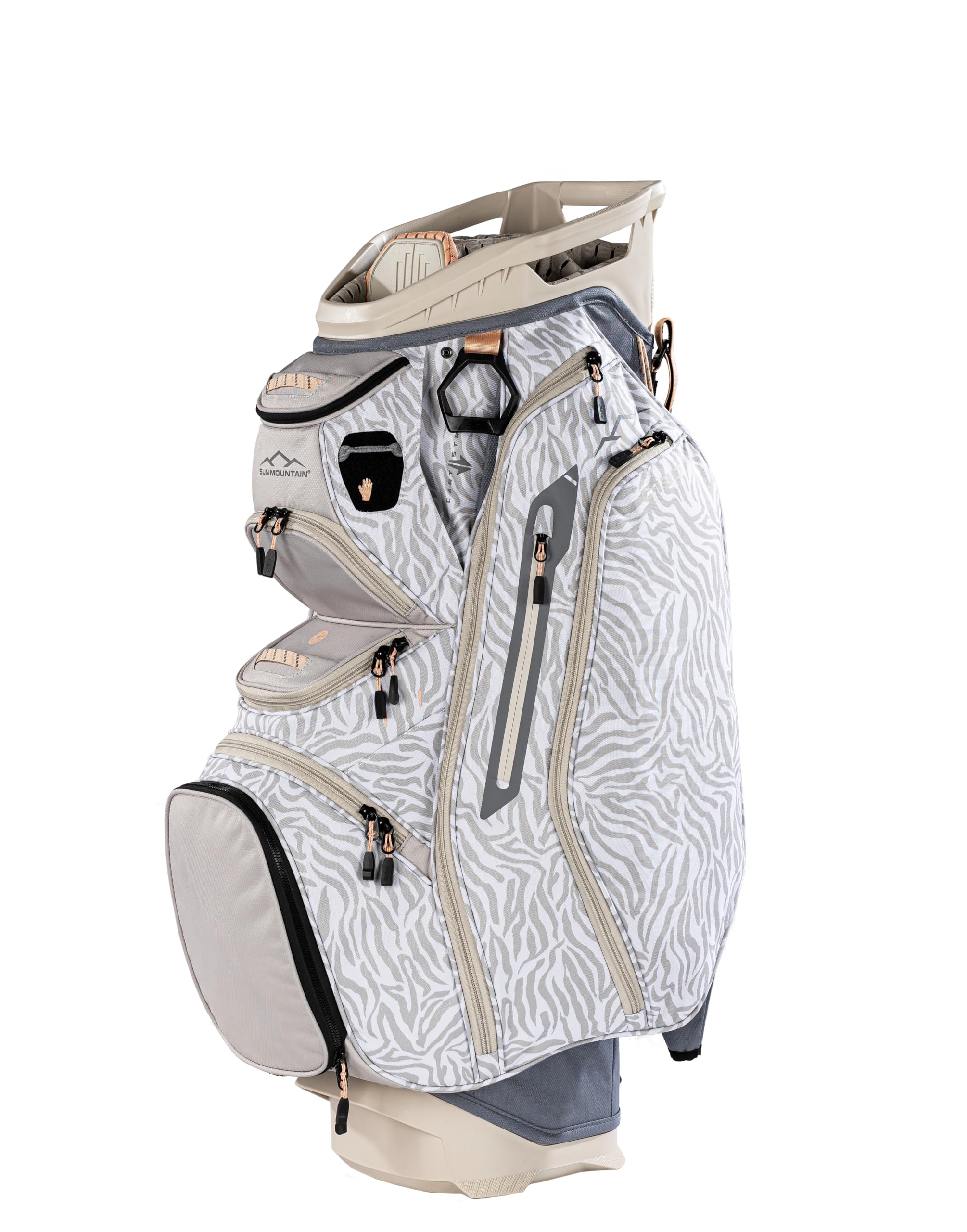 Sun Mountain Womens C130 Lightweight Cart Golf Bag, 14-Way Top, 2026 Model, Nickel Zebra Sand