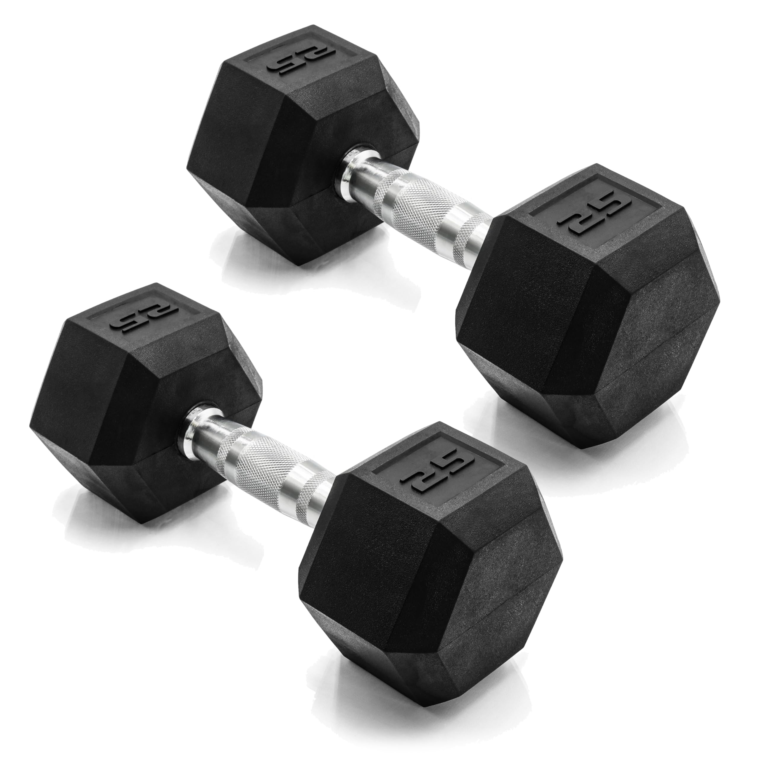 Cap Barbell 50Lb Coated Hex Dumbbells, 25X2, Part Of 150Lb Set