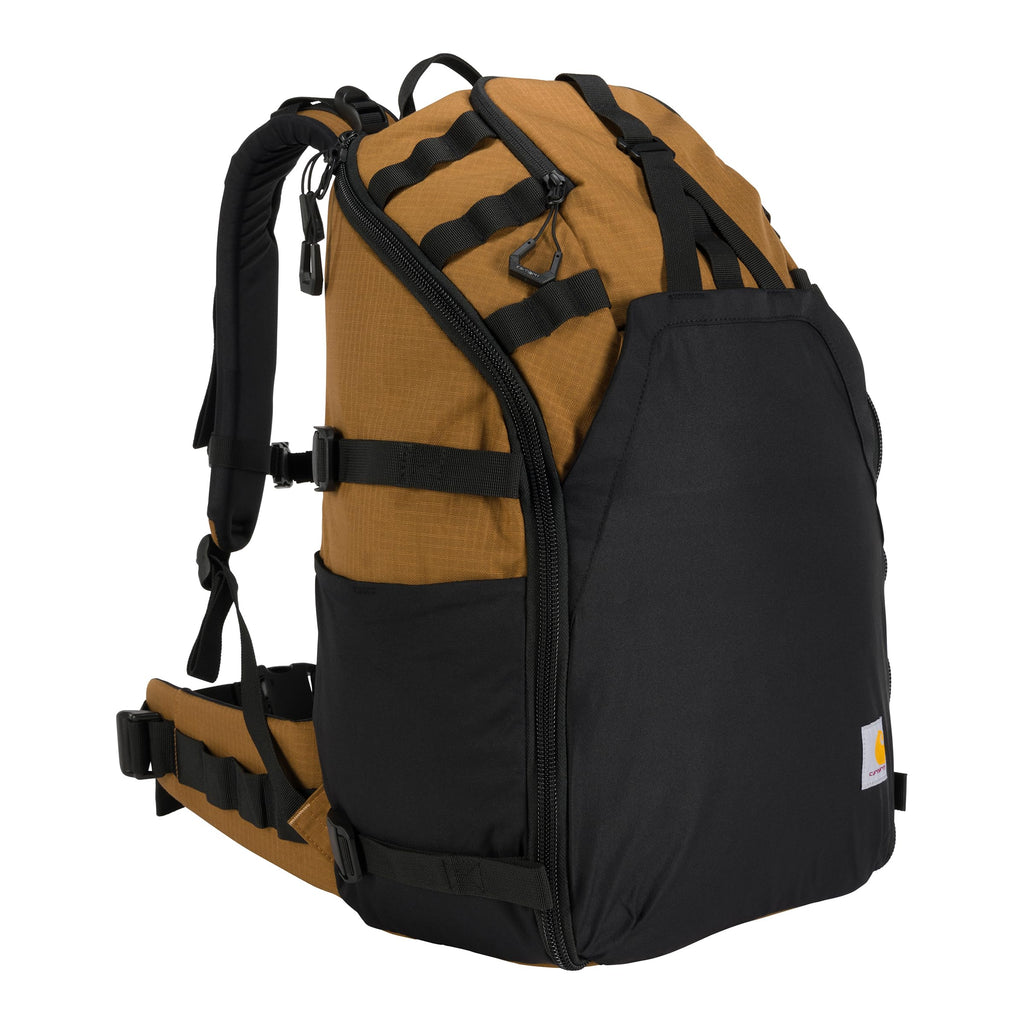Carhartt 45L Nylon Internal Frame Hiking, Durable Camping & Backpacking Pack W/Hydration Port, Daypack For Men & Women, Brown, O
