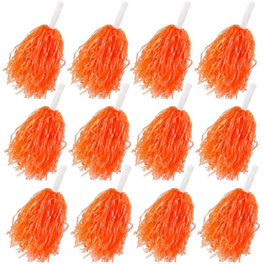 Faxco 12Pack Plastic Pom Poms Cheerleading Pom Poms Sports Dance Cheer Plastic Pom Pom For Rooters,Cheering Squard,Cheering Team