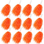 Faxco 12Pack Plastic Pom Poms Cheerleading Pom Poms Sports Dance Cheer Plastic Pom Pom For Rooters,Cheering Squard,Cheering Team