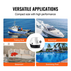 Vevor Bilge Pump, 1100Gph 12V Automatic Submersible Boat Bilge Water Pump With Float Switch, 1.1'' Outlet Diameter, Small Boat B