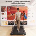 Walking Pad Treadmill With Handle Bar, 3.0Hp Small Foldable Treadmills For Home With Incline App Remote Control And Led Display,