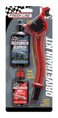 Finish Line Drivetrain Kit: Grunge Brush + 2 Oz Dry Lube + 4 Oz Ecotech Degreaser