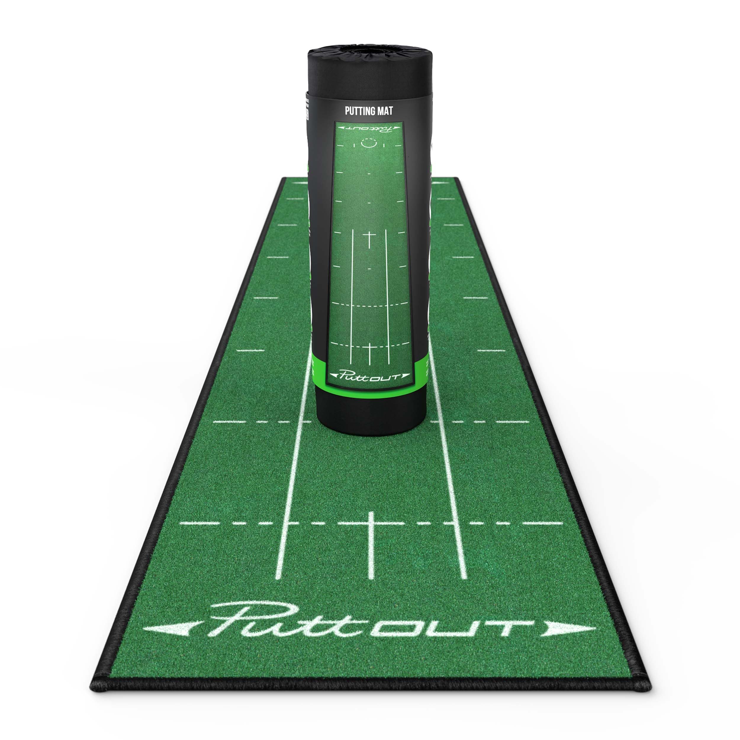 Puttout Pro Golf Putting Mat - Perfect Your Putting (7.87-Feet X 1.64-Feet) (Green)