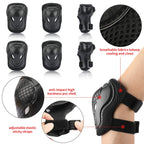 Celoid Kids Helmet Pad Set,Adjustable Kids Skateboard Bike Helmet Knee & Elbow Pads Wrist Guards 5-8 Years Kids Protective Gear