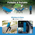 Gymax Camping Cot, 600 Lbs Heavy Duty Sleeping Cot W/Ergonomic Incline Design, 3-In-1 Pocket, Carry Bag, Folding Cot For Adults