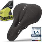 Velmia Trekking Bicycle Saddle - Comfortable Saddle For Men And Women - 3 Zone Concept - Waterproof Bicycle Seat With Ergonomic 