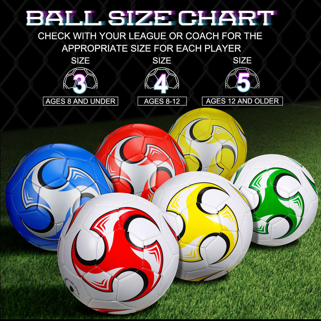 Deekin 6 Pack Soccer Ball With Pump Official Size Indoor Outdoor Soft Soccer Ball Bulk For Child Teens Adults Sport Gift Trainin