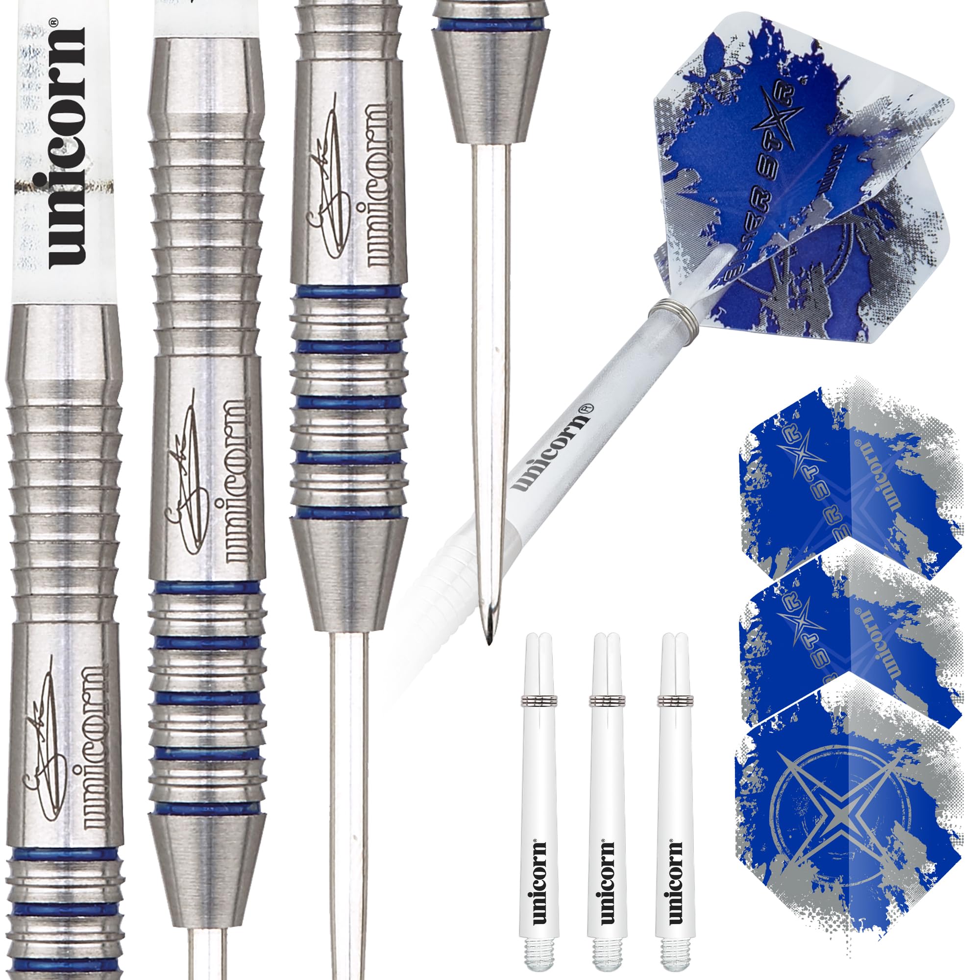 Unicorn Mens Silver Star Gary Anderson Darts - Blue, Size 23 g
