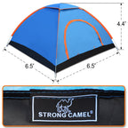 Strong Camel Pop Up Camping Tent Portable 3-4 Person For Backpacking Traveling With Carry Bag