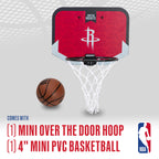 Franklin Sports Nba Houston Rockets Mini Over The Door Basketball Hoop - Kids Indoor Mini Hoop With Ball - Nba Fan Shop Toy For