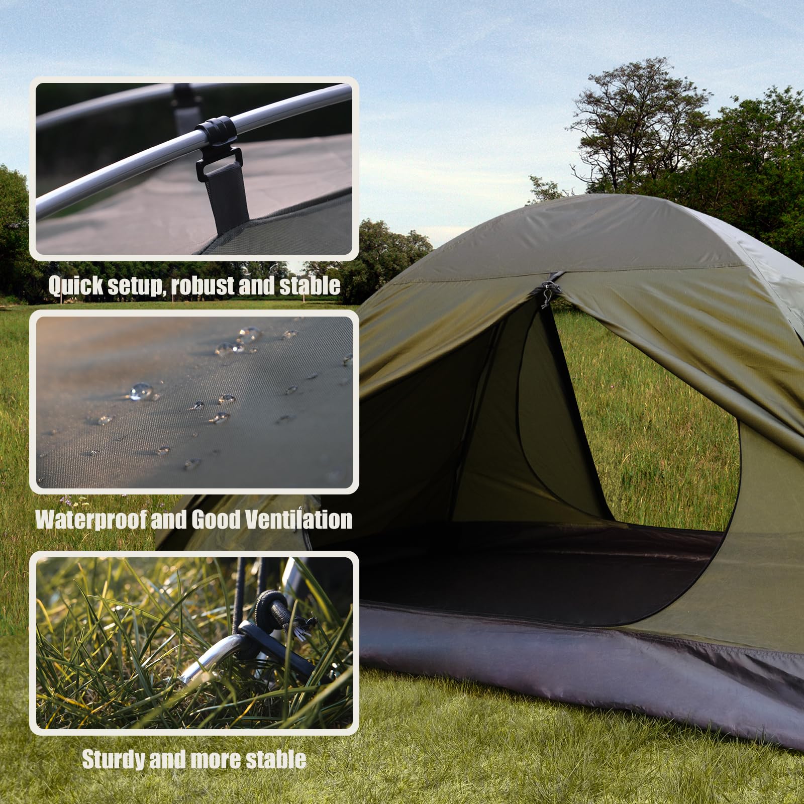 Backpacking Tent For Camping 2/3/4 Person Hiking Ultralight Tent For Waterproof Windproof Outdoor Two Doors Tents Easy Quick Set