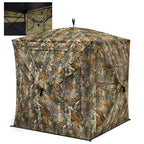 Tidewe Hunting Blind 270See Through With Silent Magnetic Door & Sliding Windows, 2-3 Person Pop Up Ground Blind With Carrying Ba