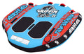 Airhead Griffin 2 Towable 1-2 Rider Tube for Boating and Water Sports, Kwik-Connect Tow, Padded Handles & Patented Speed Safety 