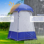 Outdoor Shower Tent Changing Room Privacy Portable Camping Shelters (White Blue)