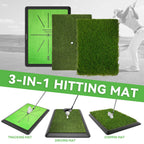 Golf Hitting Mat | Golf Training Mat For Swing Path Feedback/Detection Batting | Extra Replaceable Golf Practice Mat 16''X12'' |
