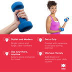 Set Of 2 Body Sculpting Hand Weights - Soft Neoprene Coated Dumbbell Set - Supplies For Exercise, Workout, Weight Loss, Body Bui