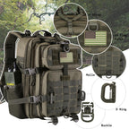 Hannibal Tactical 30L Molle Assault Pack, Tactical Backpack Military Army Camping Rucksack With Bottle Holder, 3-Day Pack, Olive
