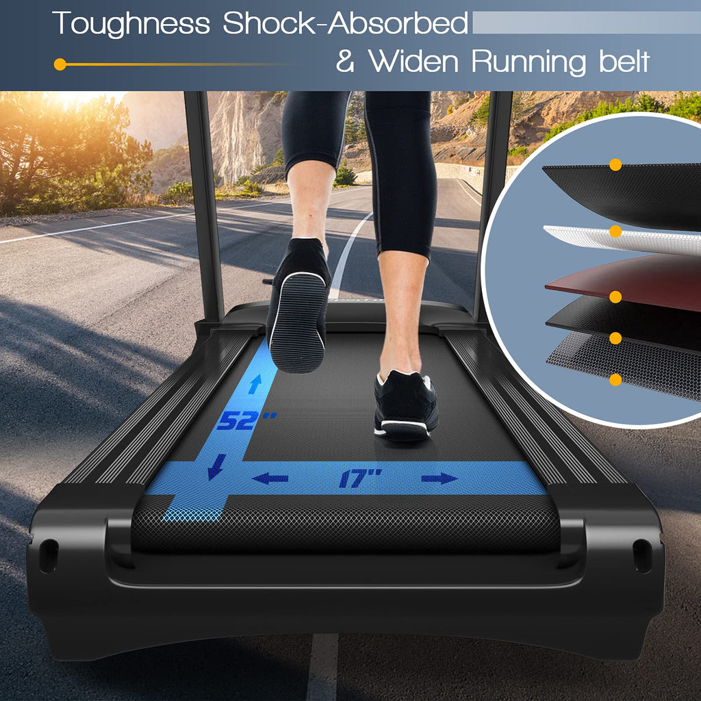 Goplus 3.75Hp Folding Treadmill With Incline, Electric Superfit Treadmill W/App Control, 12 Preset & 3 Custom Programs, Blue Too