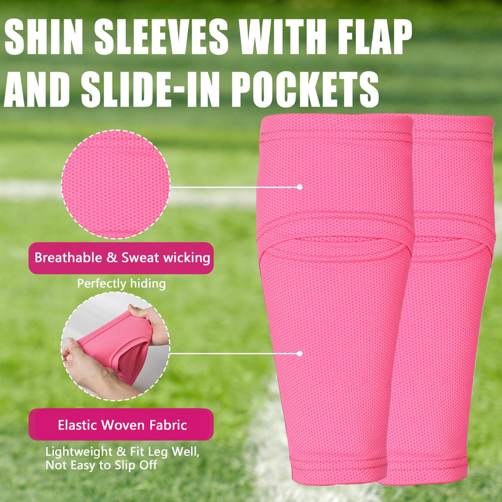 Soccer Shin Guards Toddler And Kids, Shin Pads Set With Shin Sleeves And Long Soccer Socks For Age 2-4 Boys And Girls, Lightweig