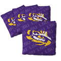 YouTheFan Officially-Licensed NCAA LSU Tigers Set of 4 Cornhole Bags - All Weather Regulation 6    x 6    Size - 16oz Weight - D