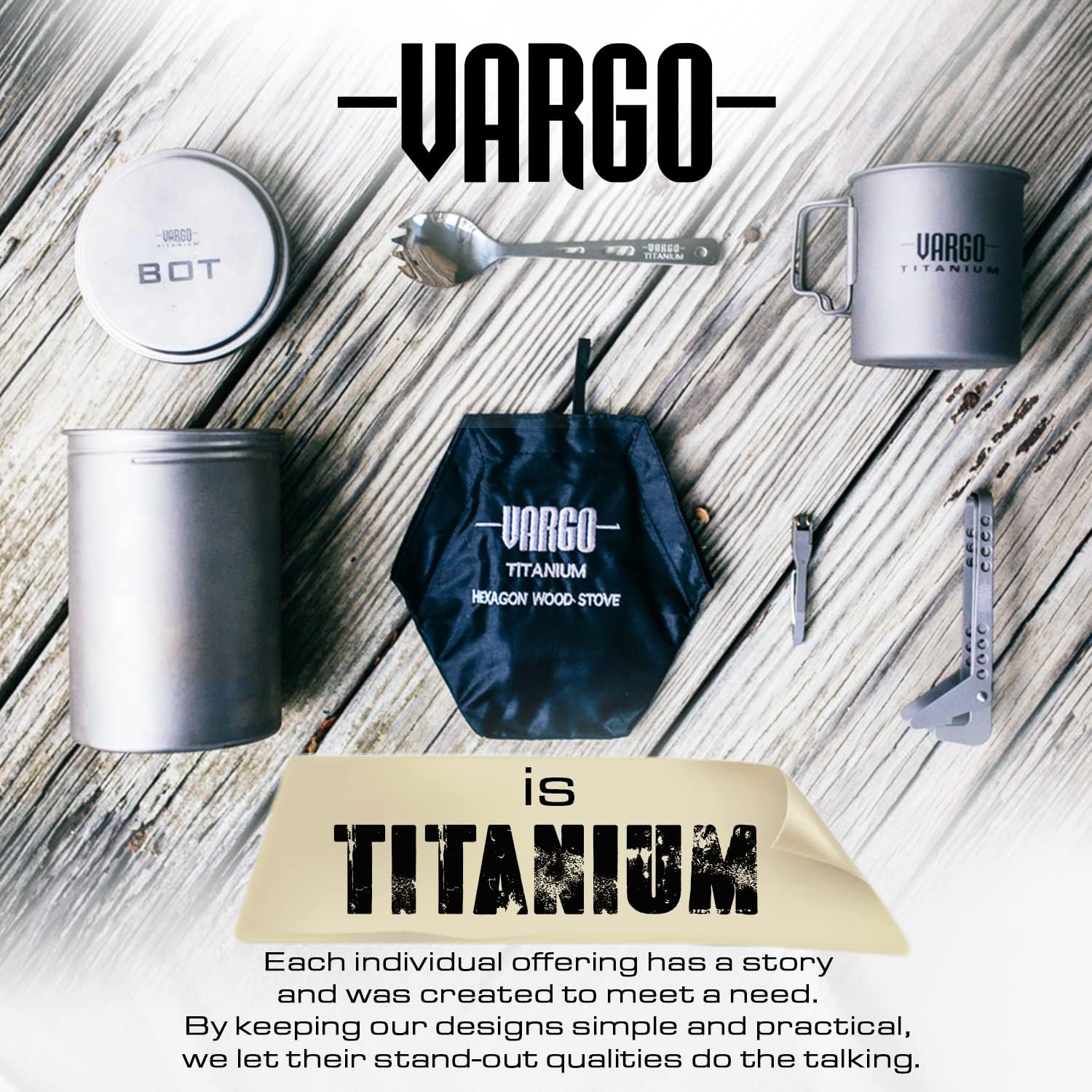 Vargo Titanium Hexagon Wood Stove  Collapsible Portable Wood Burning Stove  Ultra Lightweight Compact Wood Stove For Backpackers