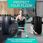 Yes4All Interlocking Exercise Eva Mat Floor Protector (120 Square Feet - Black - With Border) - Xpajz (Xpaj)