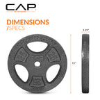 Cap Barbell Standard 1-Inch Grip Weight Plates 25 Lbs Black, Pack (X1)