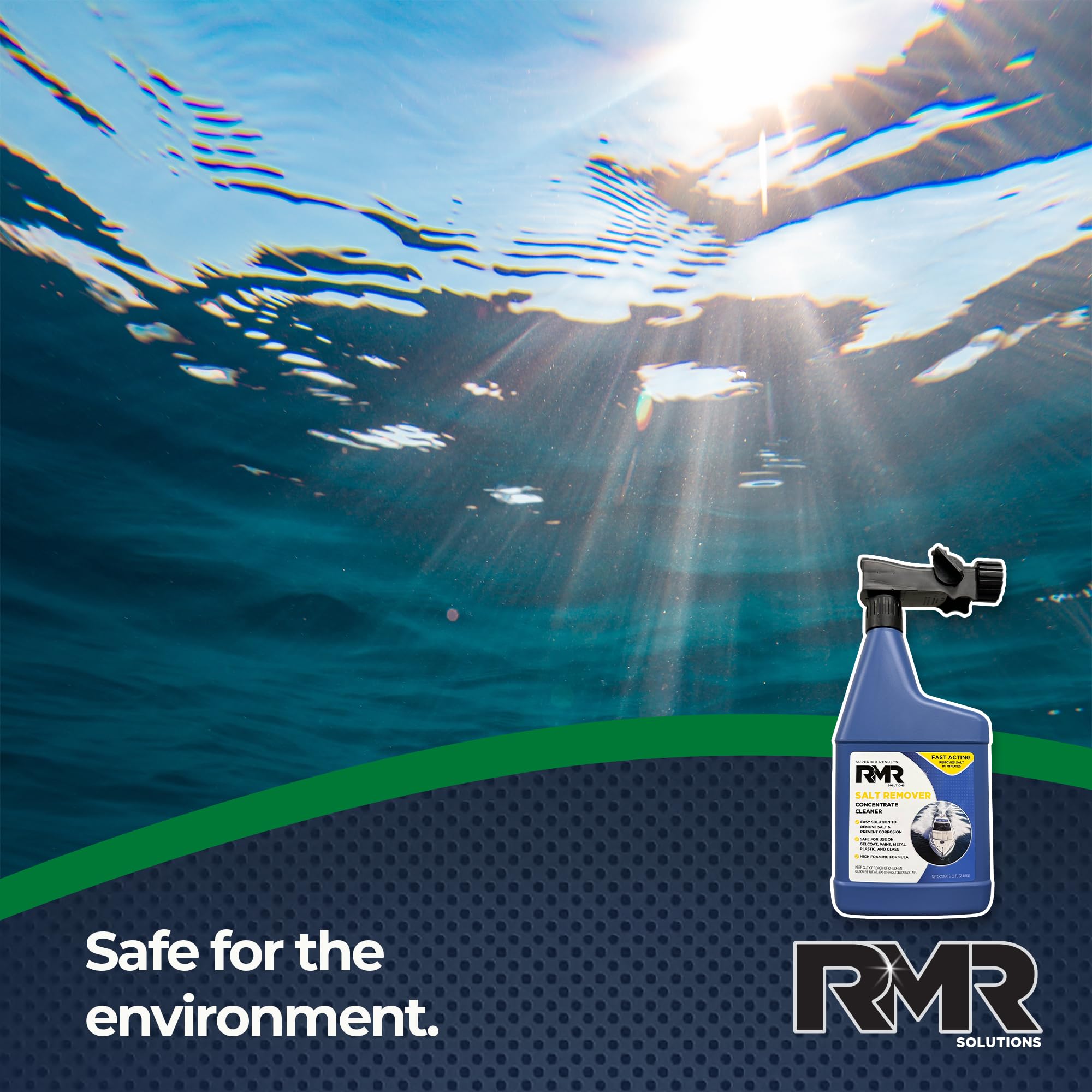 Rmr Salt Remover Concentrate Cleaner, Salt & Rust Remover & Engine Flush For Boats, Trucks, & Vehicles, 32 Ounce Bottle With Hos