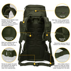 Mardingtop 60L Molle Hiking Internal Frame Backpacks With Rain Cover For Camping,Backpacking,Travelling(Army Green)
