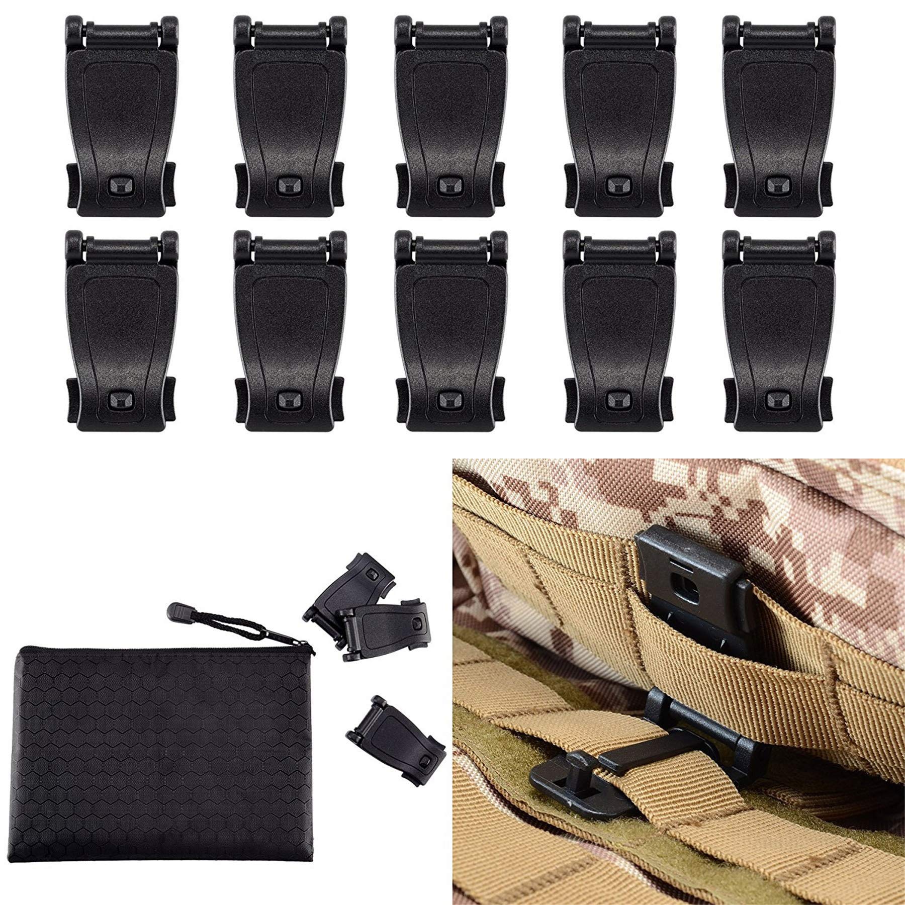 MOLLE Clips Tactical Strap Management Tool Web Dominator Backpack Accessories by BOOSTEADY