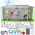 Lyromix 16FT Trampoline, Large Recreational Trampoline for Kids, Outdoor Trampoline with Basketball Hoop and Ladder, Backyard Ju