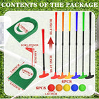 Silipull 21 Pcs Adjustable Golf Putters Set 6 Two Way Mini Golf Putter For Right Left Handed 6 Colored Practice Balls 9 Pcs Plas
