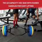 Fitvids 2-Inch Olympic Hex Weight Lifting Trap Bar with Long and Rotating Sleeves, Close Design