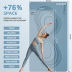 WOHAO Large 76x40x0.4 Yoga Mat - Extra Width & Thick Non-Slip Exercise Mat, Versatile for Stretching, Yoga Studio, Gym, Home & I