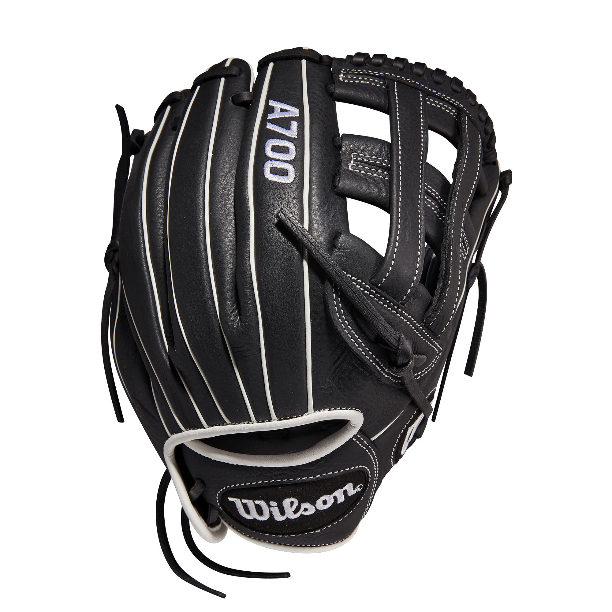 Wilson 2022 A700 12'' Fastpitch Infield Glove - Right Hand Throw, Black/White