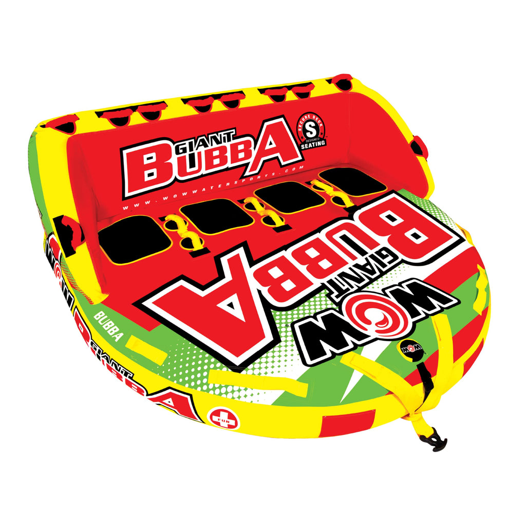 Wow Sports - Giant Bubba Towable Tube For Boating - 1-4 Person 680 Lbs Capacity - Inflatable Boat Tube For Water Sports - Youth 