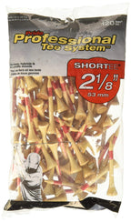 Pride Professional Tee System Shortee Tee, 2-1/8 Inch -120 Count (Red On Natural)