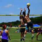 Park & Sun Sports Spectrum Classic: Portable Professional Outdoor Volleyball Net System, Orange