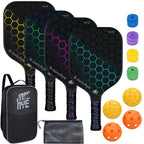 Pickleball Paddles Set Of 4 Incl 4 Fiberglass Pickleball Rackets, 4 Balls 1 Pickleball Bag 4 Grip Tapes, Joncaye Pickleball Set