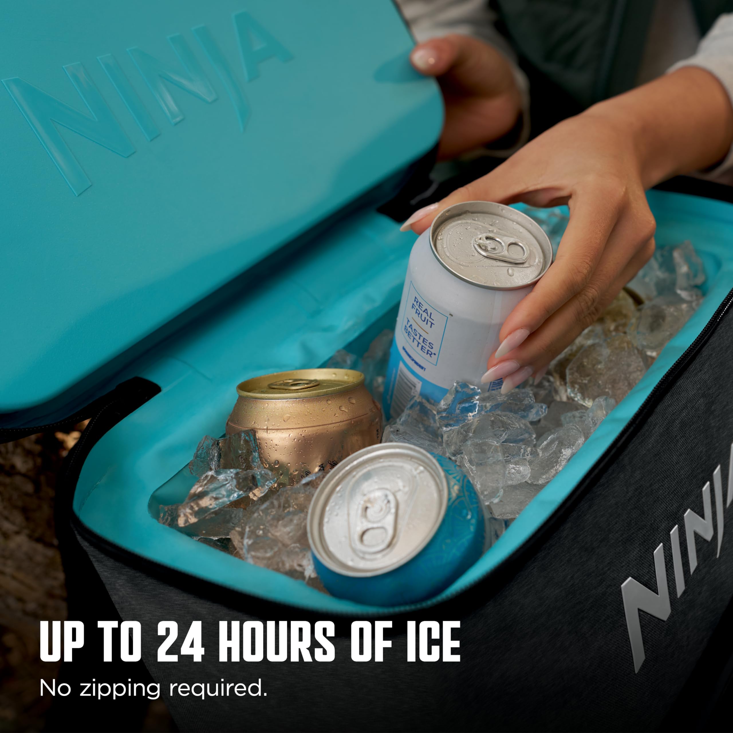 Ninja | Backpack Cooler | Frostvault Go 24 Can Soft Cooler | Leakproof Zipper With Built In Can Opener, 2 Ice Packs & Dry Storag