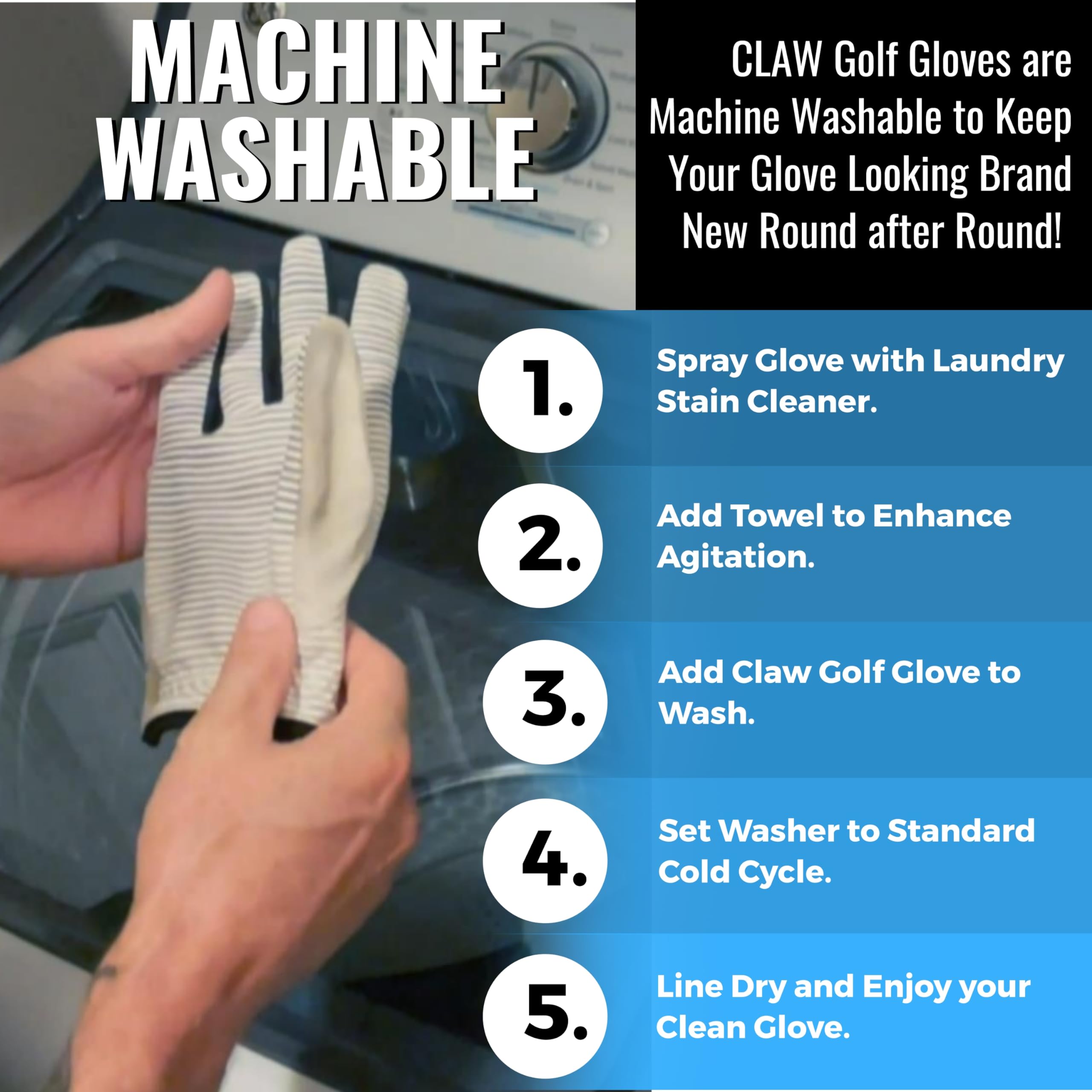 Caddydaddy Claw Pro Men      S Golf Glove - Breathable, Long Lasting (Grey, Med, Worn On Left Hand)