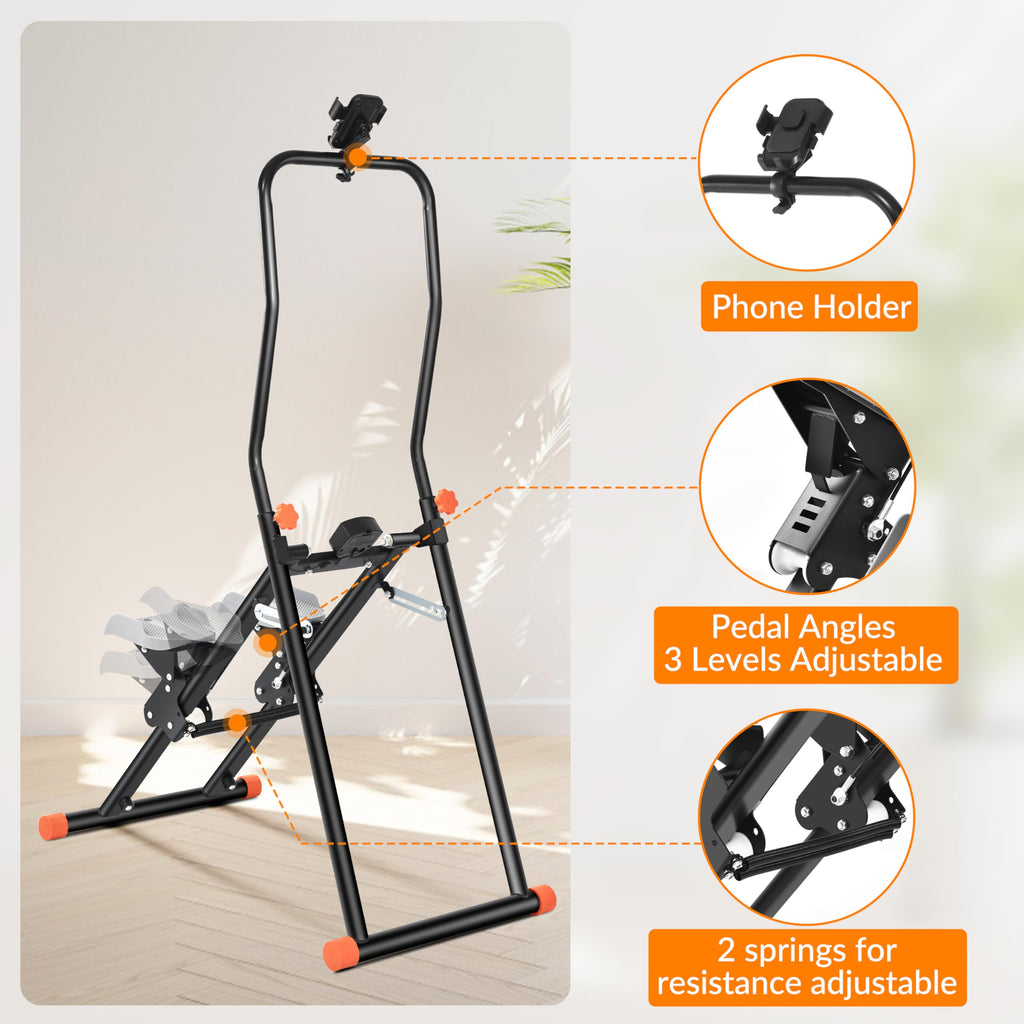 Rygeo Stair Stepper Resistance Adjustable Vertical Climber Machine Ab Glute And Leg Home Cardio Exerciser