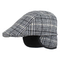 Zacharias MenS Checkered Woolen Golf Cap With Earmuff (Pack Of 1) (Eg07_Light Grey_Free Size)