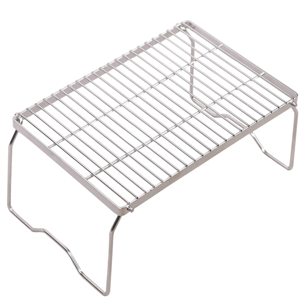 Redcamp Large Folding Campfire Grill 304 Stainless Steel Grate, Heavy Duty Portable Camping Grill With Legs Carrying Bag