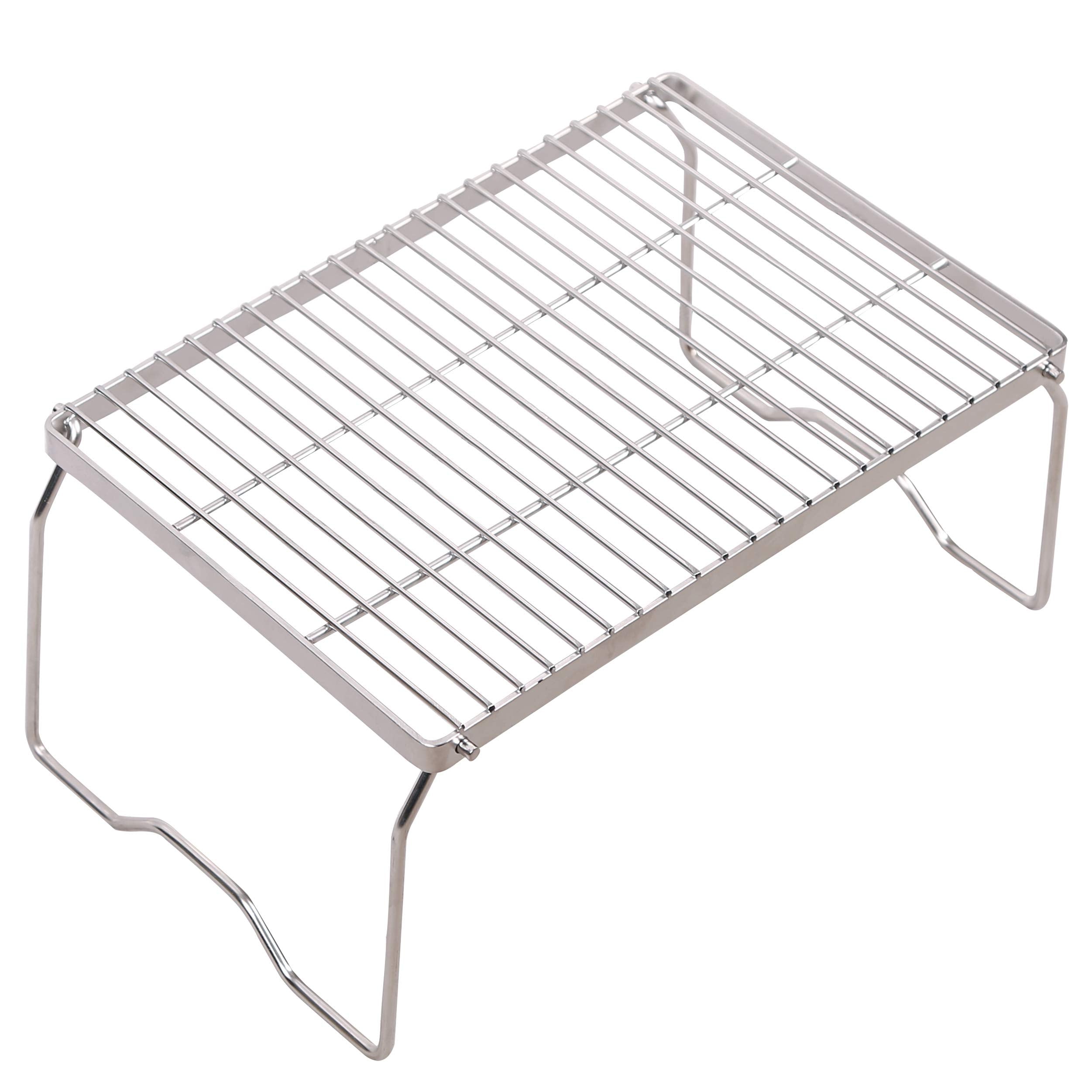 Redcamp Large Folding Campfire Grill 304 Stainless Steel Grate, Heavy Duty Portable Camping Grill With Legs Carrying Bag