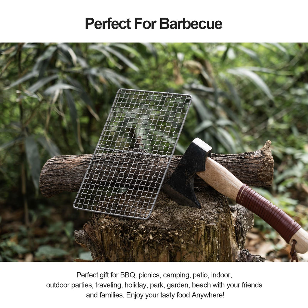 Boundless Voyage Mini Size Durable Titanium Charcoal Bbq Grill Plate Include A Carry Bag For Outdoor Camping Beach Ti15108B