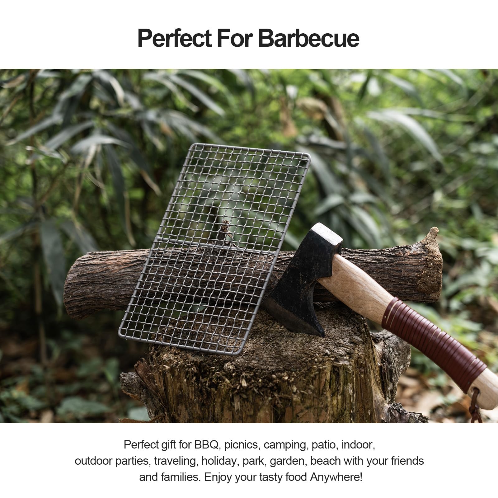 Boundless Voyage Mini Size Durable Titanium Charcoal Bbq Grill Plate Include A Carry Bag For Outdoor Camping Beach Ti15108B